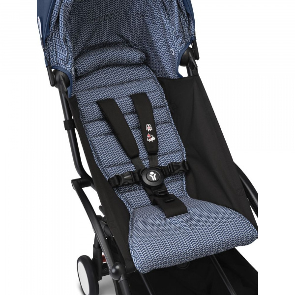 Poussette complète yoyo 3 châssis noir pack 0+ et 6+ bleu air france Stokke