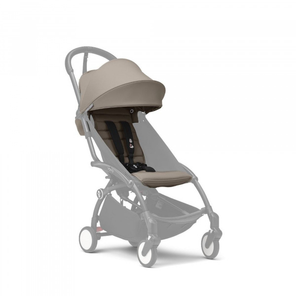 Poussette duo yoyo 3 - châssis noir pack 6+ et nacelle stone Stokke