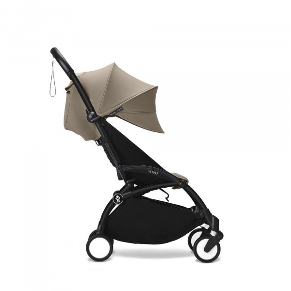 Poussette duo yoyo 3 - châssis noir pack 6+ et nacelle stone Stokke