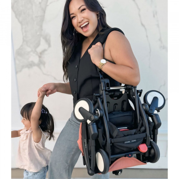 Poussette duo yoyo 3 - châssis noir pack 6+ et nacelle ginger Stokke