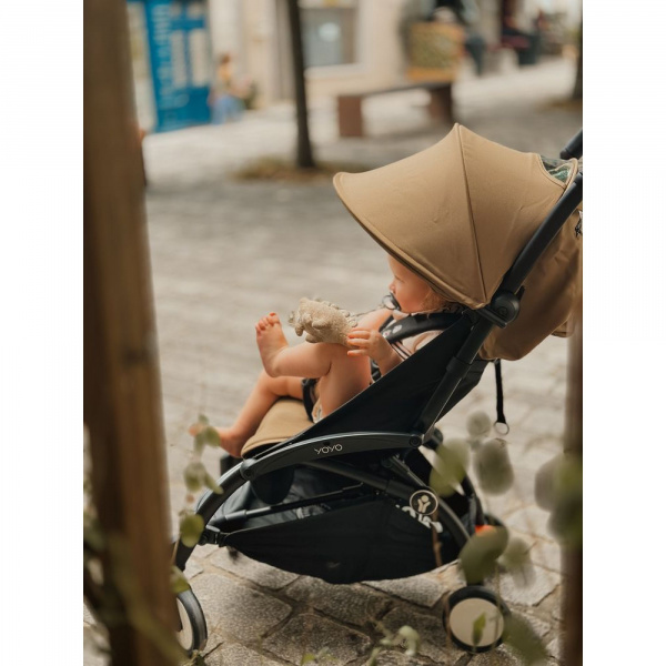 Poussette duo yoyo 3 - châssis noir pack 6+ et nacelle toffee Stokke