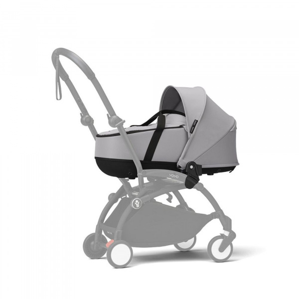 Poussette duo yoyo 3 - châssis noir pack 6+ et nacelle stone Stokke