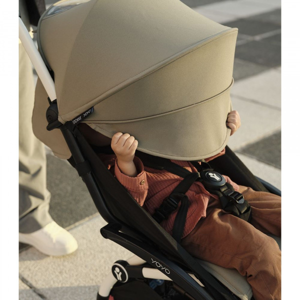 Poussette duo yoyo 3 - châssis noir pack 6+ et nacelle olive Stokke