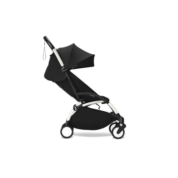 Poussette trio yoyo 3 pack 0+ & 6+ et siège auto aton b2 black - châssis blanc - noir Stokke