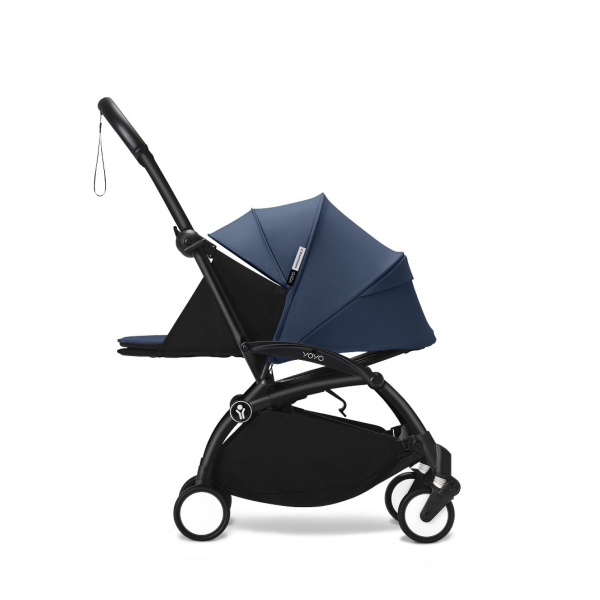Poussette trio yoyo 3 pack 0+ & 6+ + siège auto cloud t black - châssis noir - bleu air france Stokke