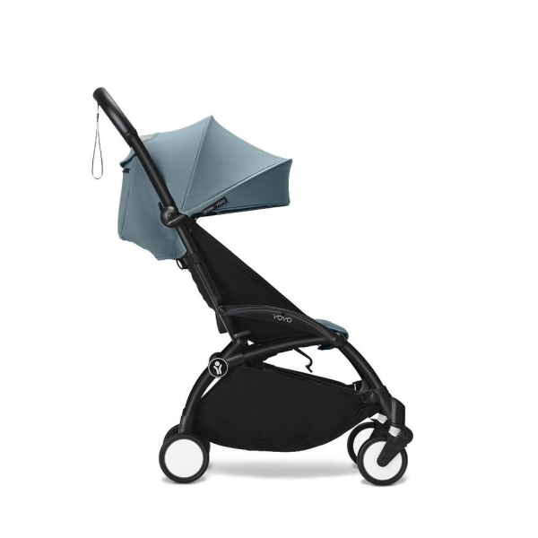 Poussette trio yoyo 3 pack 0+ & 6+ + siège auto cloud t black - châssis noir - aqua Stokke