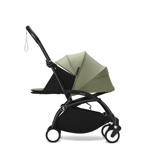 Poussette trio yoyo 3 pack 0+ & 6+ + siège auto cloud t black - châssis noir - olive Stokke