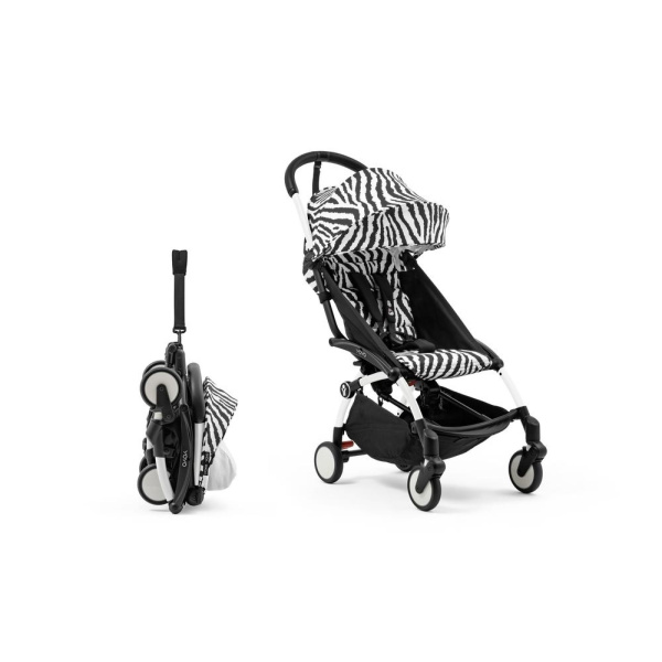 Poussette trio yoyo 3 pack 6+ et siège auto pebble 360 pro² + nacelle yoyo - chassis blanc - zebra / noir Stokke
