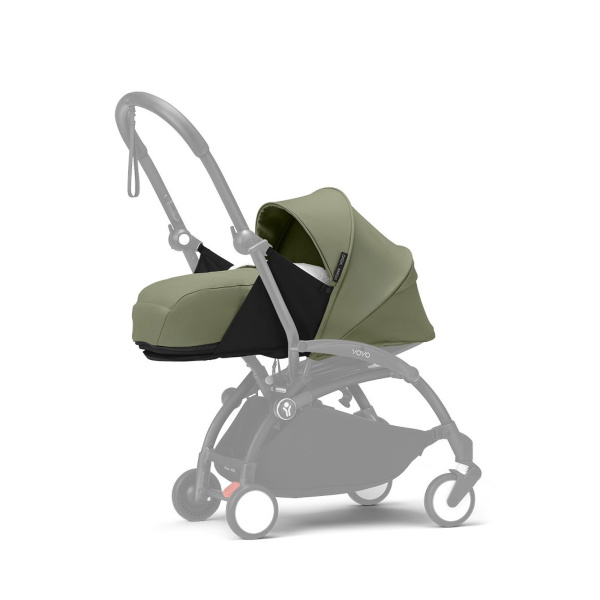 Poussette trio yoyo 3 pack 0+ & 6+ + siège auto cloud t black - châssis blanc - olive Stokke