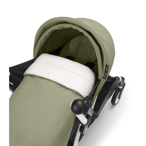 Poussette trio yoyo 3 pack 0+ & 6+ + siège auto cloud t black - châssis blanc - olive Stokke