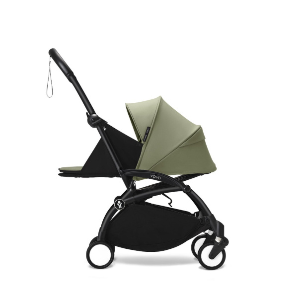 Poussette trio yoyo 3 pack 0+ & 6+ + siège auto cloud t black - châssis blanc - olive Stokke