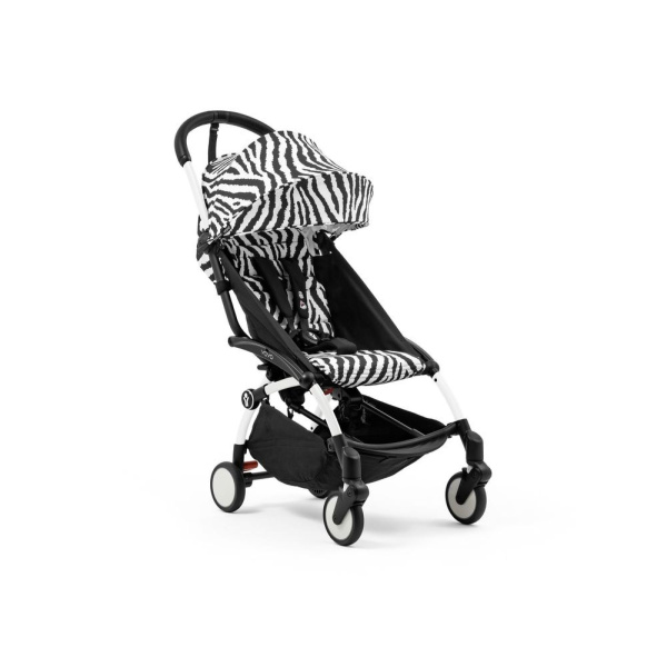 Poussette trio yoyo 3 pack 0+ & 6+ + siège auto cloud t black - châssis blanc - zebra / noir Stokke