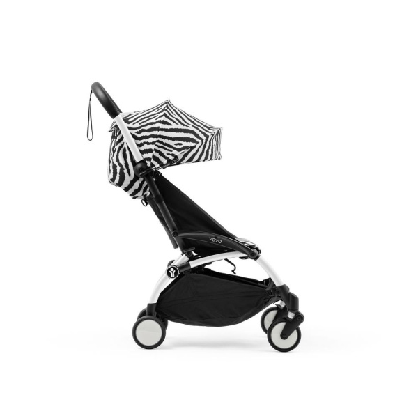 Poussette trio yoyo 3 pack 0+ & 6+ + siège auto cloud t black - châssis blanc - zebra / noir Stokke