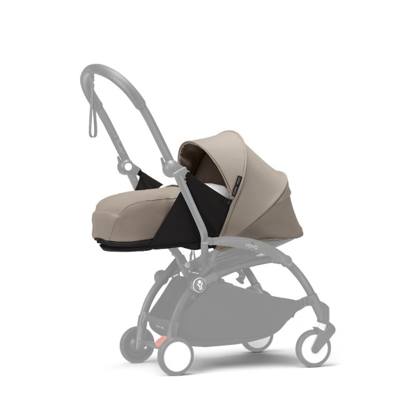 Poussette trio yoyo 3 pack 0+ & 6+ + siège auto cloud t black - châssis blanc - taupe Stokke