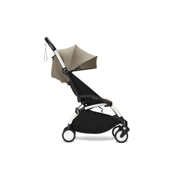 Poussette trio yoyo 3 pack 0+ & 6+ + siège auto cloud t black - châssis blanc - taupe Stokke