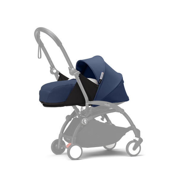 Poussette trio yoyo 3 pack 0+ & 6+ + siège auto cloud t black - châssis blanc - bleu air france Stokke