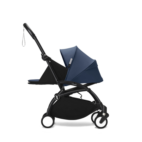 Poussette trio yoyo 3 pack 0+ & 6+ + siège auto cloud t black - châssis blanc - bleu air france Stokke