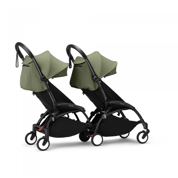 Châssis yoyo 3 connect noir avec assise pack 6+ zebra - wild collection Stokke