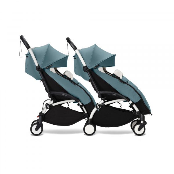 Châssis yoyo 3 connect blanc avec assise pack 6+ aqua Stokke
