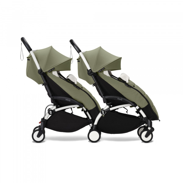 Châssis yoyo 3 connect blanc avec assise pack 6+ olive Stokke