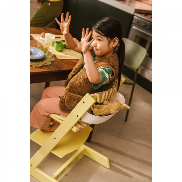 Pack chaise haute tripp trapp hêtre lemon yellow + newborn set gris Stokke