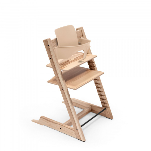 Pack chaise haute tripp trapp avec son baby set et sa tablette wild wood Stokke