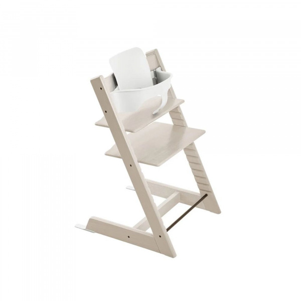 Pack chaise haute tripp trapp blanchi et son baby set Stokke