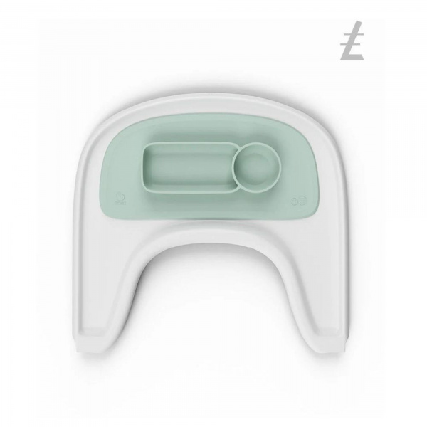 Pack chaise haute tripp trapp avec son baby set et sa tablette blanc Stokke