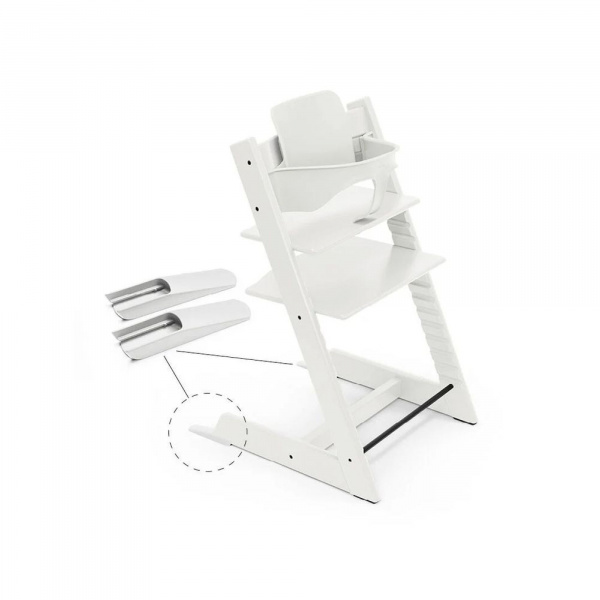 Pack chaise haute tripp trapp avec son newborn set et son baby set blanc Stokke