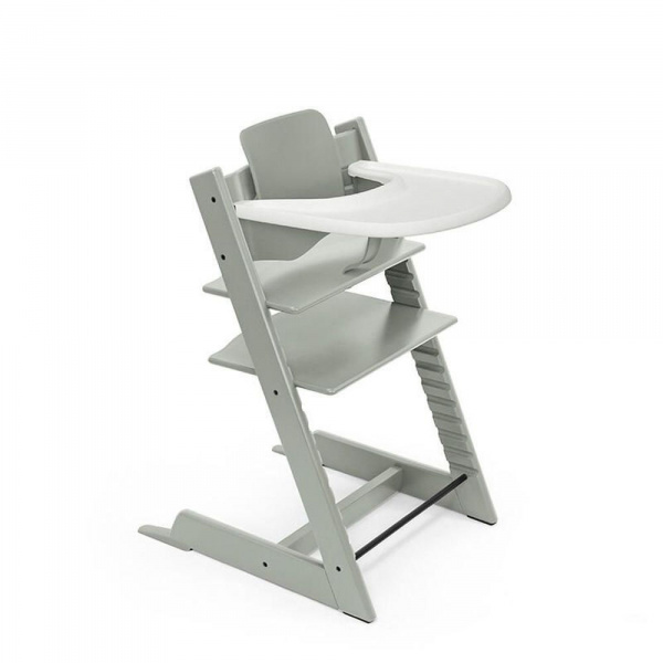 Pack chaise haute tripp trapp avec son baby set et sa tablette glacier green Stokke