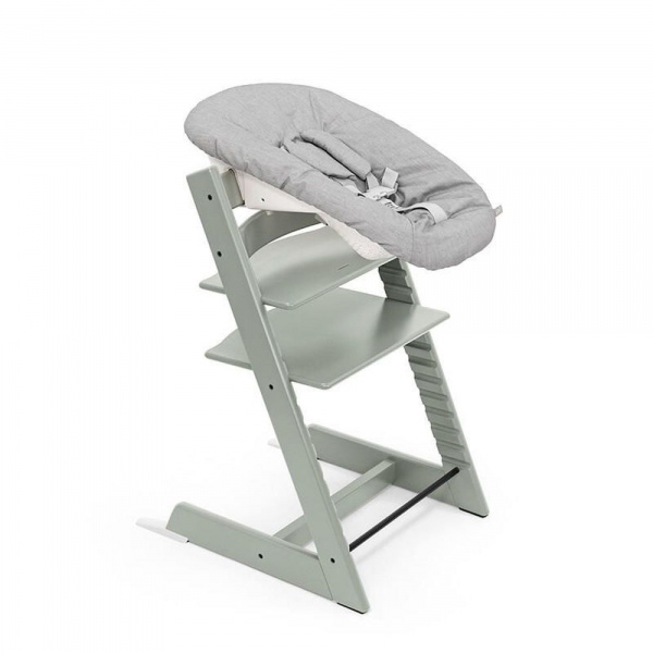Pack chaise haute tripp trapp avec son newborn set et son baby set glacier green Stokke