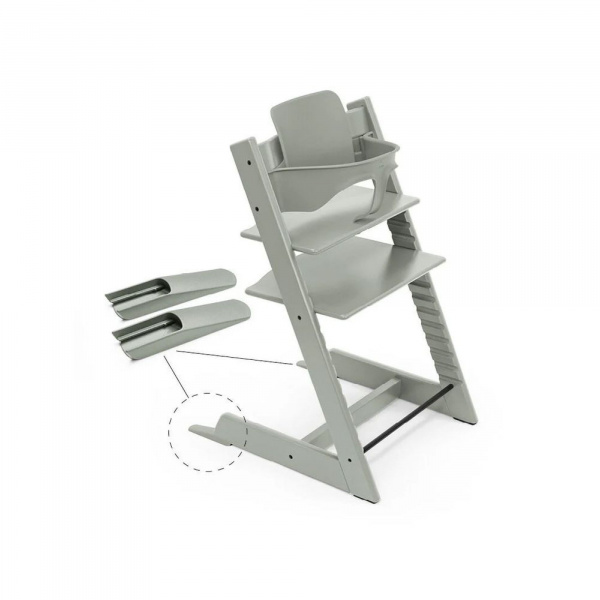 Pack chaise haute tripp trapp vert glacier et son baby set Stokke