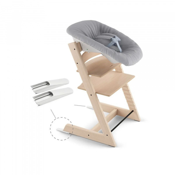 Pack complet chaise haute tripp trapp naturel + newborn set + tablette (harnais et baby set offert) Stokke