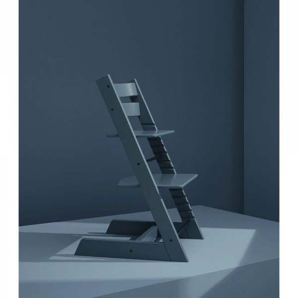 Pack chaise haute tripp trapp hêtre fjord blue + newborn gris Stokke