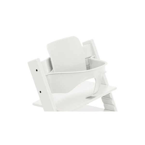 Pack chaise haute tripp trapp avec son baby set et sa tablette blanc Stokke