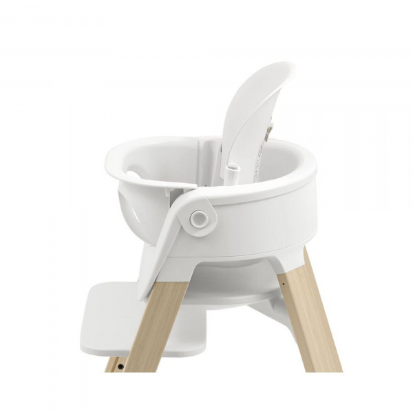 Chaise haute steps complète avec baby set et plateau blanc / natural Stokke
