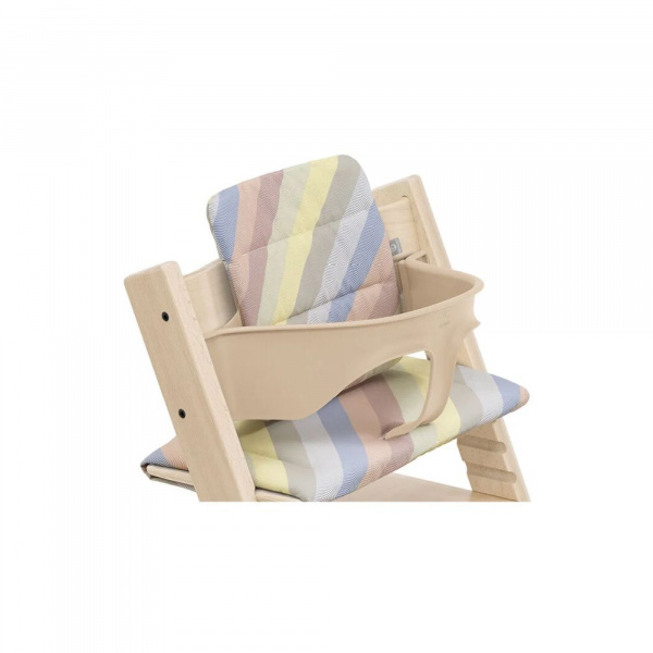 Coussin pour chaise haute tripp trapp rayures pastel Stokke
