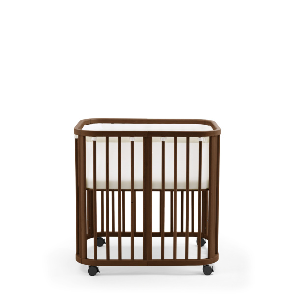 Berceau en bois mini nighti warm brown + matelas Stokke