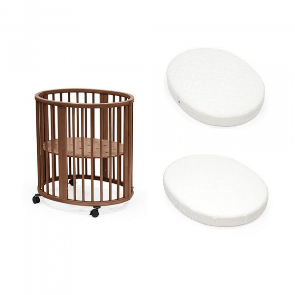 Pack berceau sleepi warm brown + matelas mini sleepi + drap housse blanc Stokke