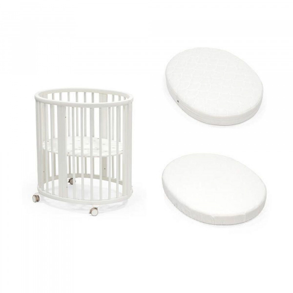 Pack berceau sleepi white + matelas mini sleepi + drap housse blanc Stokke