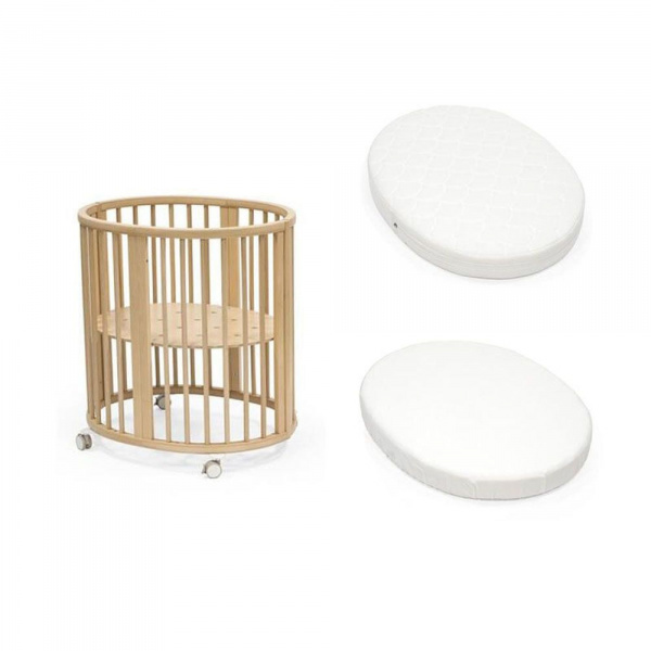 Pack berceau sleepi natural + matelas mini sleepi + drap housse blanc Stokke