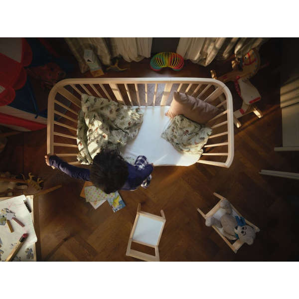 Lit en bois évolutif nighti vanilla white Stokke