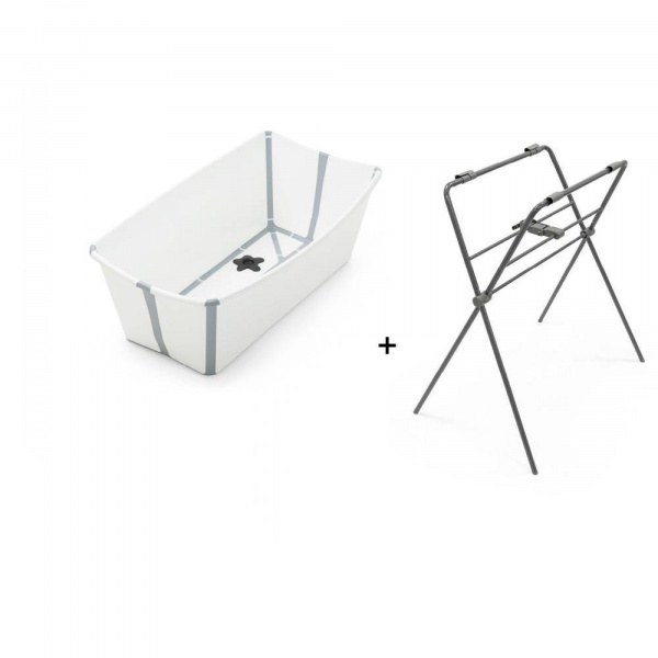 Pack baignoire flexi bath blanche + support à pieds Stokke