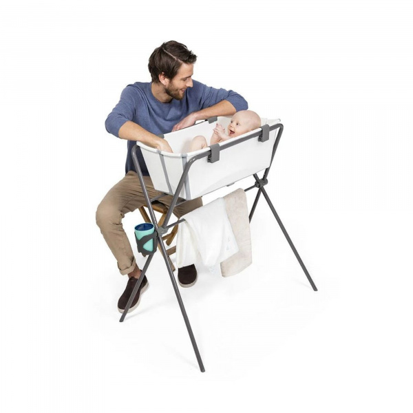 Pack baignoire flexi bath blanche + support à pieds Stokke