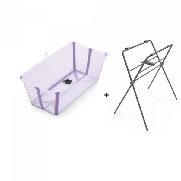 Pack baignoire flexi bath lavande + support à pieds Stokke