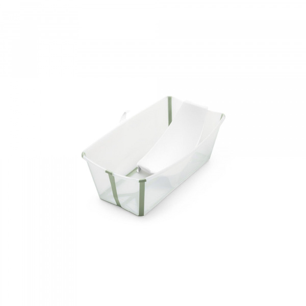 Pack complet baignoire flexi bath vert + support + transat nouveau-né Stokke