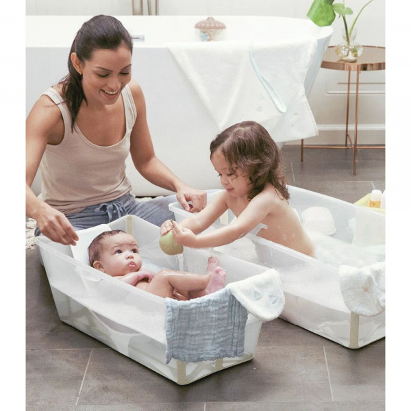 Baignoire flexi bath sandy beige + transat de bain Stokke