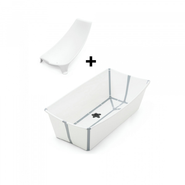 Baignoire flexi bath xl blanche + transat de bain Stokke
