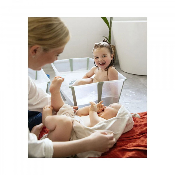 Baignoire flexi bath xl blanche + transat de bain Stokke
