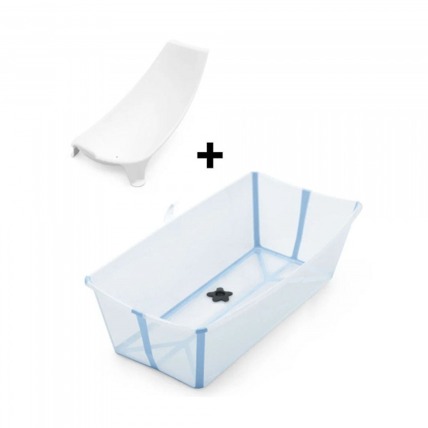 Baignoire flexi bath xl ocean blue + transat de bain Stokke